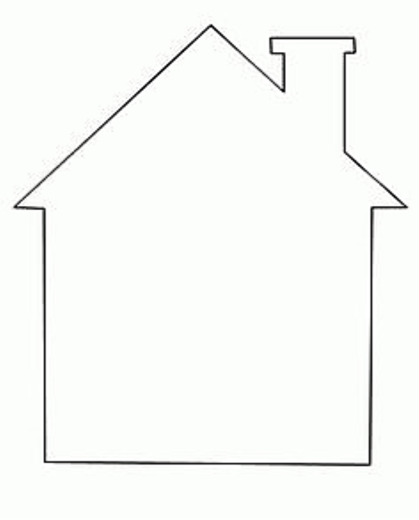 House Coloring Page cut out shapes for windows/door etc.... for children to paste into place.
